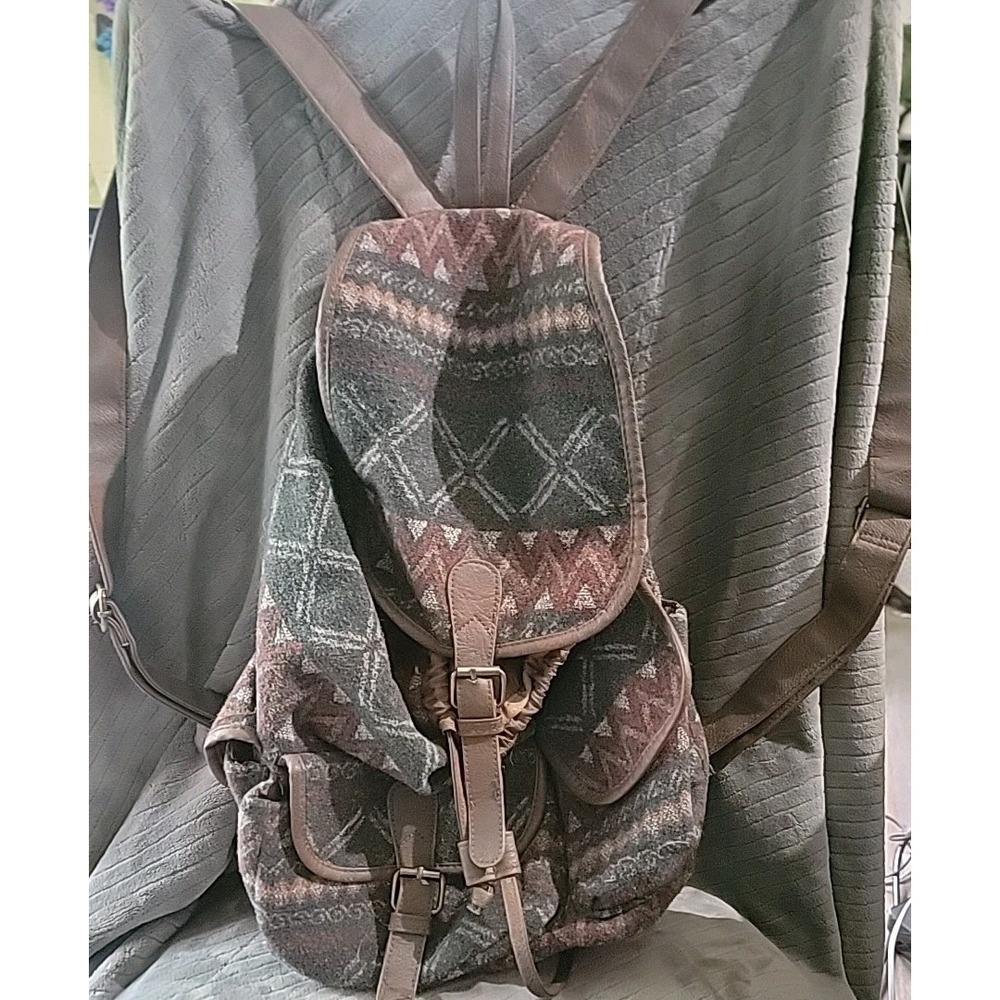 Mossimo Aztec Diamond Print Backpack – Brown Boho Bag‎